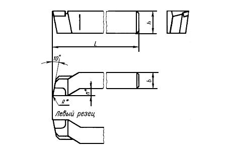 Проходной упорный резец чертеж