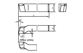 Резец токарный проходной упорный изогнутый 25х16х140 Т15К6